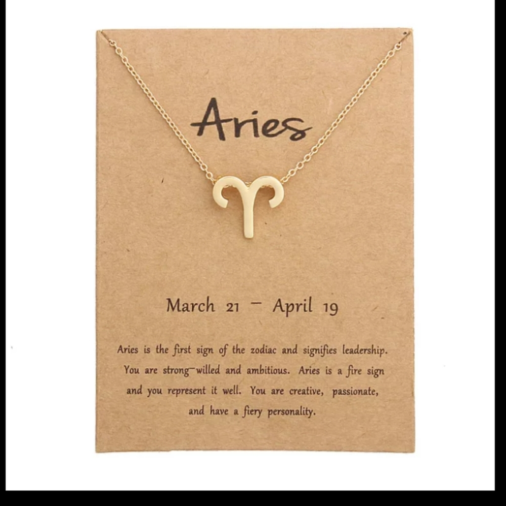 ♈Aries Zodiac Necklace with card in Brand New in 📦 packaging in Gold color
